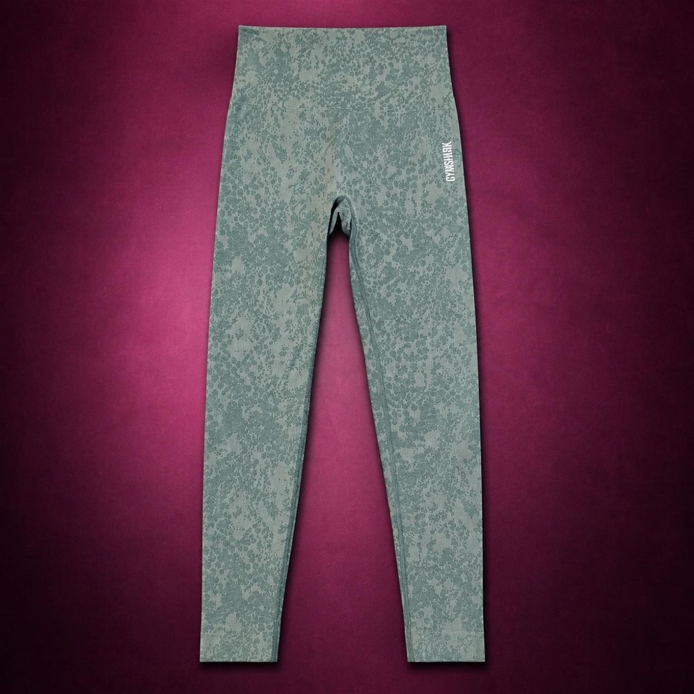 Gymshark Adapt Animal Seamless Leggings Sage Green Gray Small High Rise Active